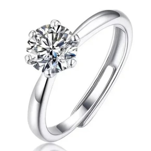 Jewelry - Certified 2ct. t.w. Moissanite Diamond Solitaire Engagement Ring NEW